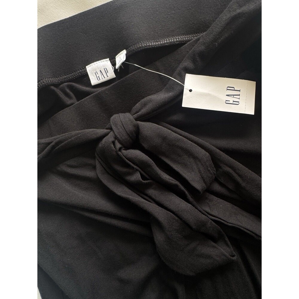 NEW Gap Black Maxi Skirt Tie Waist Ruffle Hem Large Tall NWT Cooling Resort - Picture 6 of 10